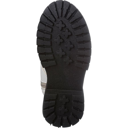 Bota Coturno Cano Curto Tratorado Infantil Off White Sola Preta Kidstep — foto 4 de 5