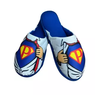 Pantufa Super Pai Dia dos Pais Presente Malha Algodão Sublimada Solado EVA Quarto Conforto