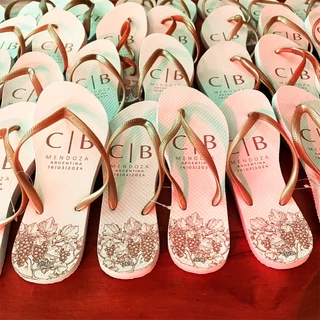50 Pares Chinelo Personalizado Casamento Aniversário Festa Lembrancinha Convidados Kit Evento