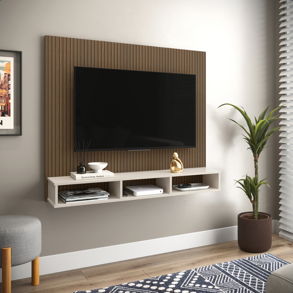 Painel TV Sala 50 Polegadas Luxo Gold | Shopee Brasil
