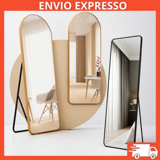 Espelho de Chão Blogueira Base Reta 1,46x36cm Corpo Inteiro Oval Quadrado Quarto Sala Decorativo