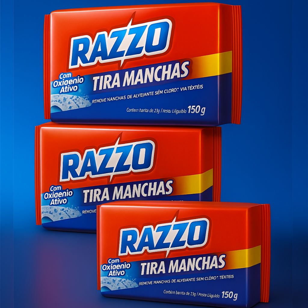 Kit 3 Sabão Tira Manchas Razzo 150g | Shopee Brasil