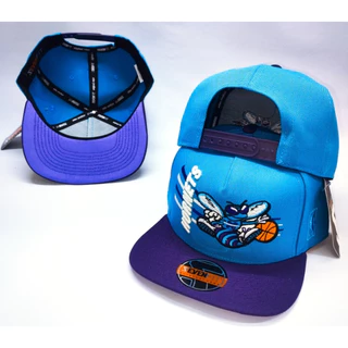 Boné Basquete Charlotte Hornets Aba Reta Hip Hop Snapback Bordado anos 90 Retro