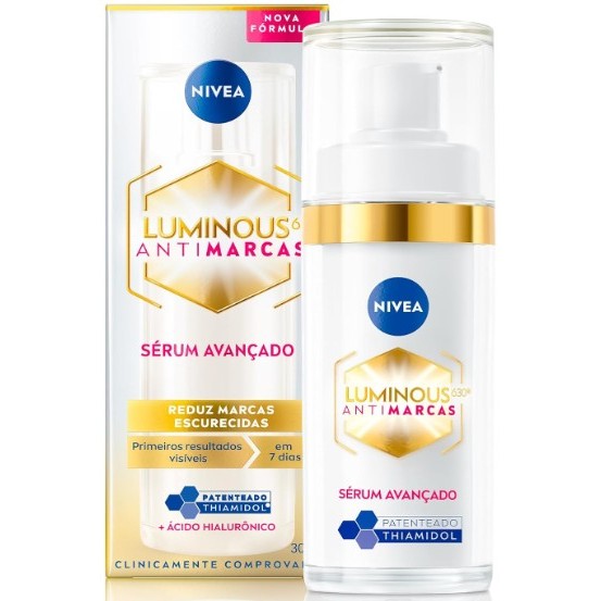 NIVEA Sérum Luminous630 Antimarcas 30ml – Clareador de Manchas Escuras ...