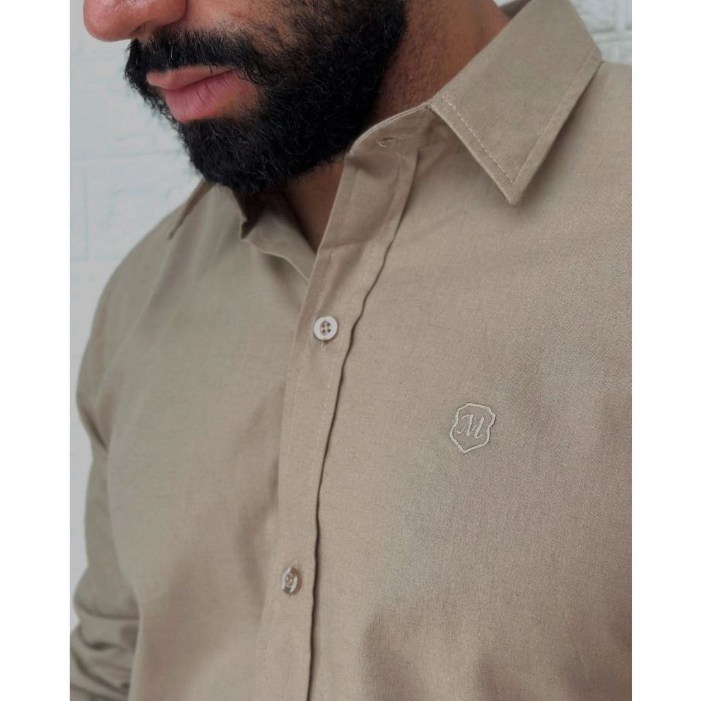 Camisa Social Masculina Manga Longa - Algodão de Otima Qualidade