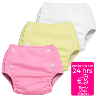 Pacote com 3 Fraldas Plásticas Calça Enxuta Reutilizável Ecológica Bebê Infantil em Oferta na Shopee