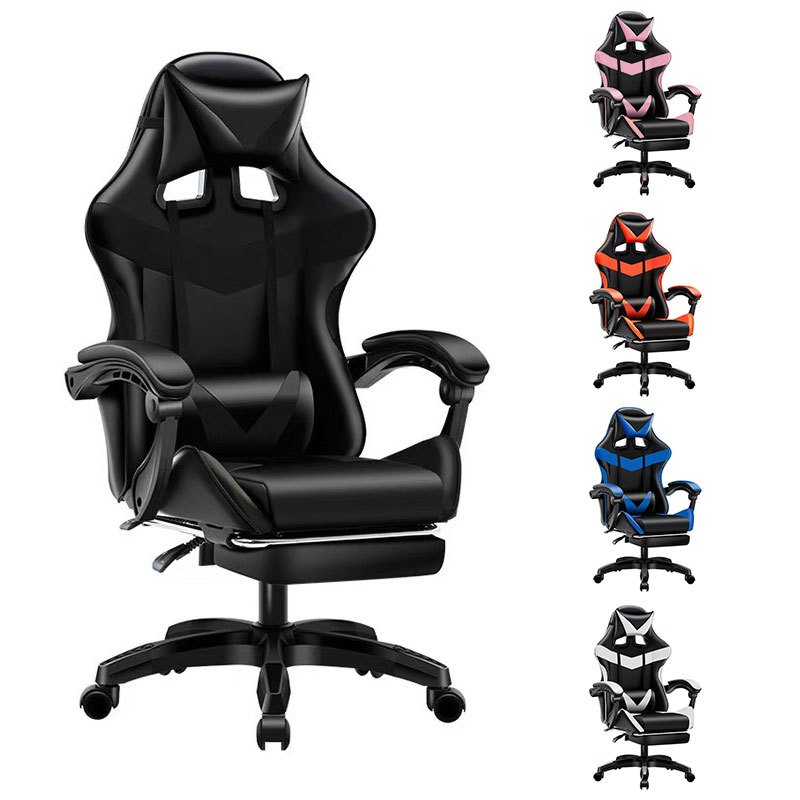Cadeira Ergonômica Gamer Reclinável 180° | Apoio Lumbar, Cabeça e Braços | Couro Sintético-F19 | Shopee Brasil