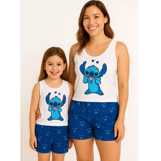 KIT pijama mae e filha baby doll regata tal mae tal filha short doll de verao em Oferta na Shopee