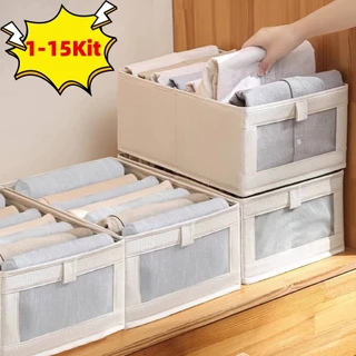 KIT1~KIT15 Caixa De Armazenamento De Roupas Arrumados Grade Para Íntimas E Calças P/gaveta Multiuso Dobrável