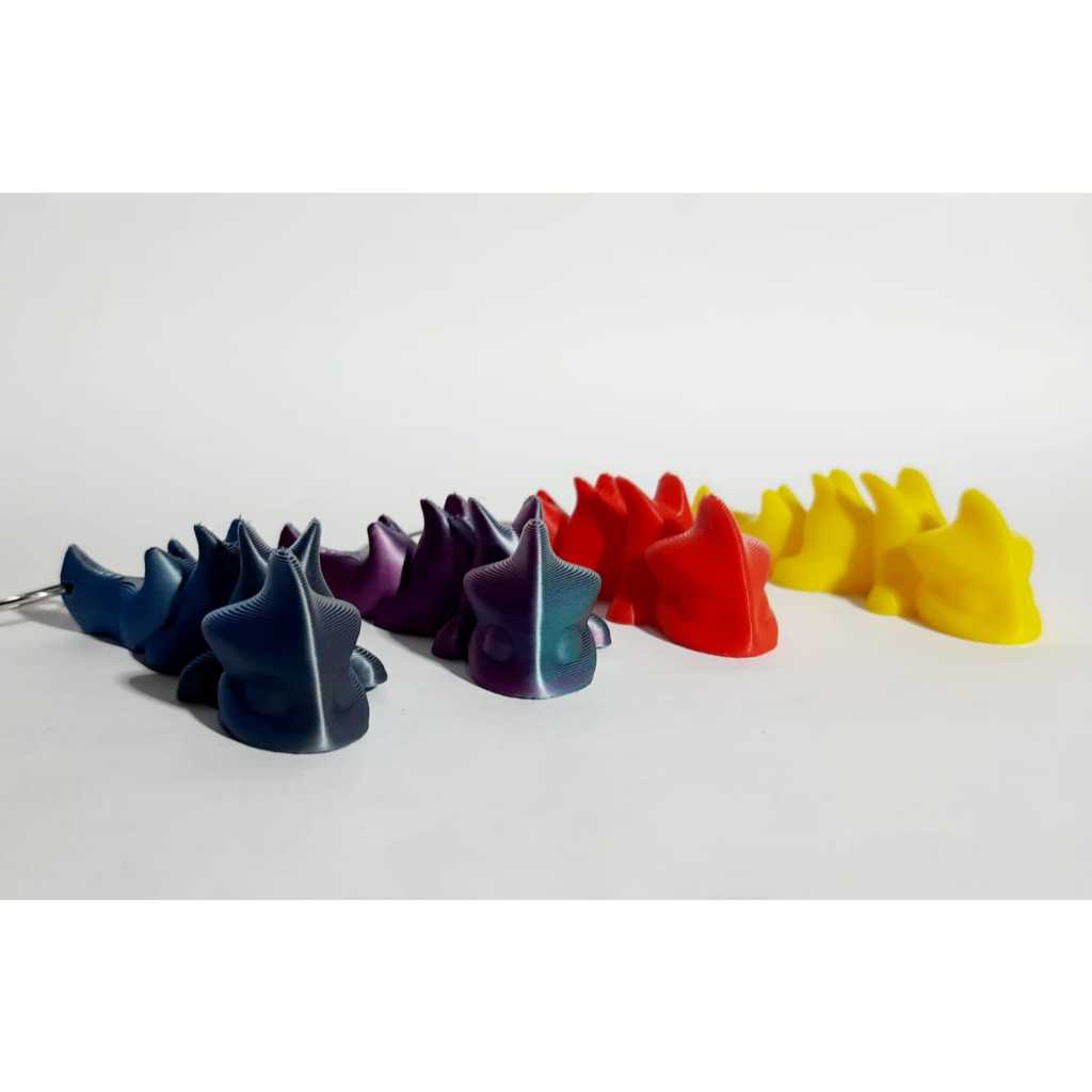 Chaveiro Mini Dragão Articulado - Impressão 3D Várias Cores