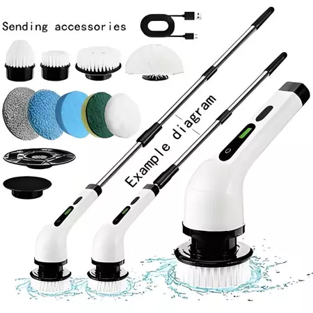 Escova de limpeza elétrica ajustável 9 em 1 recarregável