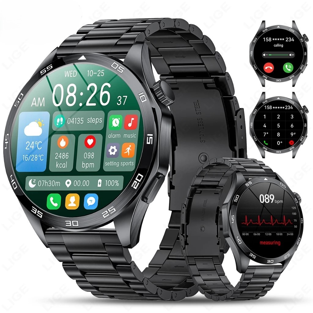 M19 Relógio Inteligente Masculino AMOLED Tela HD Bluetooth Chamada 4 Pro Freqüência Cardíaca SmartWatch Mulher