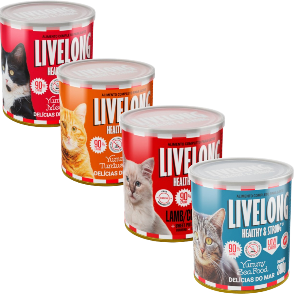 Alimento Natural Livelong Para Gatos 300g | Shopee Brasil