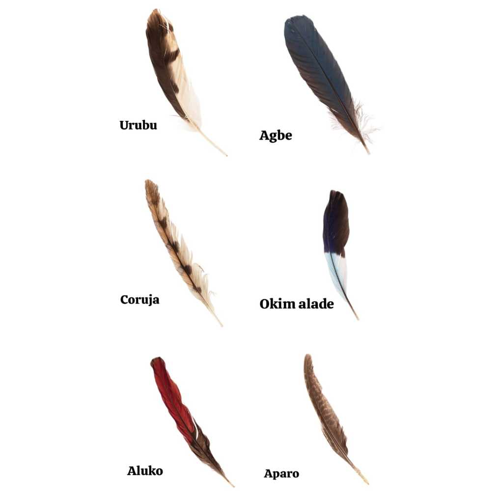 Penas africanas para Ritual Okim alade , aluko , leke leke , agbe ...
