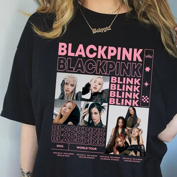 Camiseta T-shirt Unissex Grupo Kpop Blackpink Blink World Tour