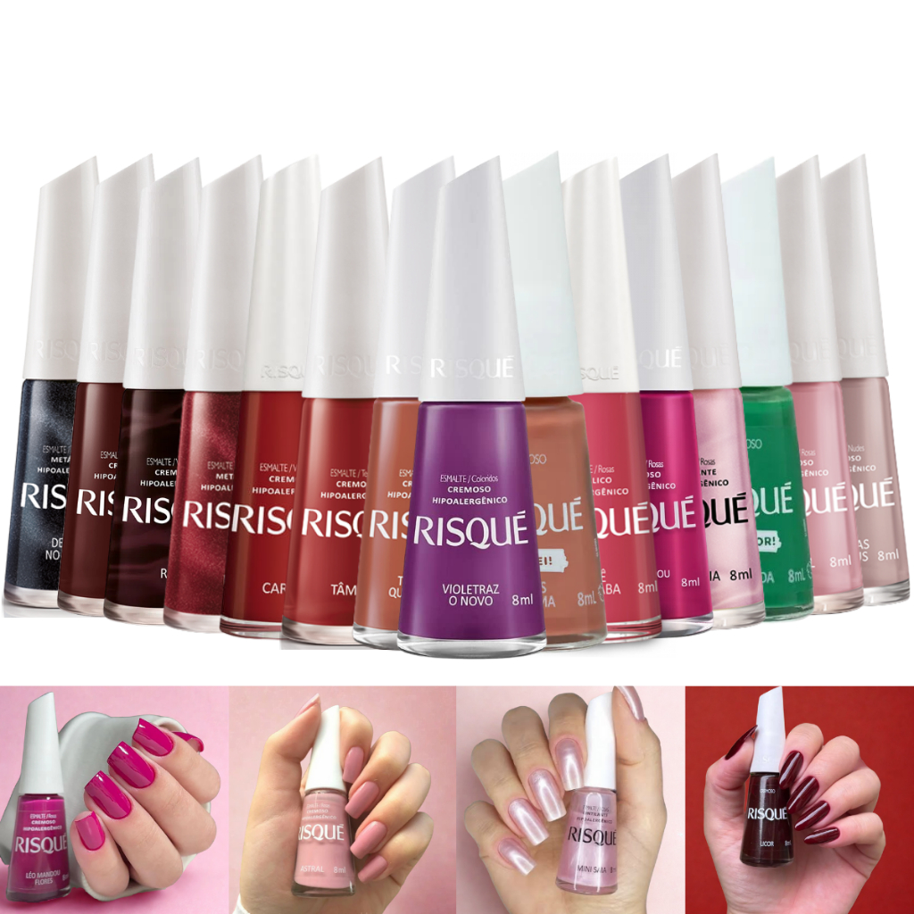 Kit Esmaltes Risqué Nova Coleção de Cores Vibrantes Manicure Lançamento ...