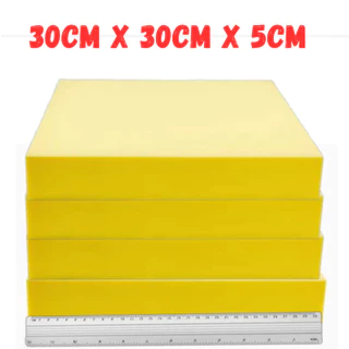 Kit 4 Almofadas Sob Medida 30cm x 30cm Espuma D33 Amarela 5cm de espessura cadeira, sofá, poltrona