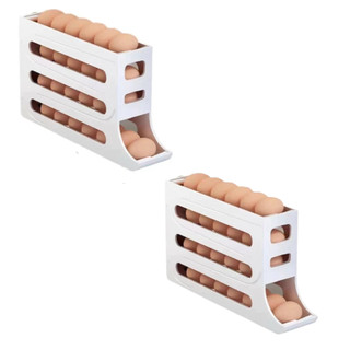 1/2 Peça Porta Ovos Deslizante Organizador Para Geladeira De 4 Camadas Automática Rolantes — foto 3 — Achou Levou Brasil