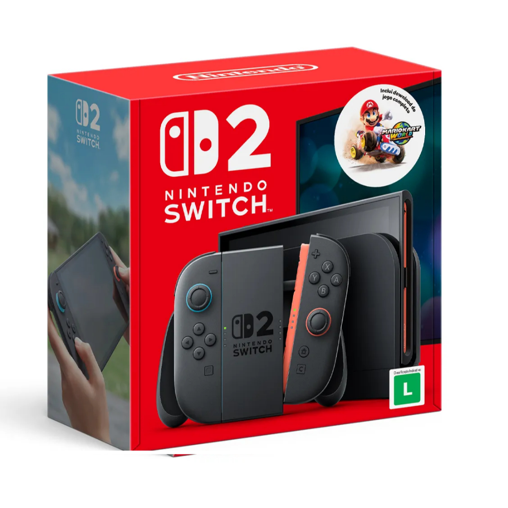Nintendo Switch 2 + Mario Kart World + Lançamento Novo + Garantia