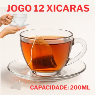 Jogo 12 Xicaras 200ML Veneza Elegante Pequena Para Café Chá Bebidas Vidro Resistente em Oferta na Shopee