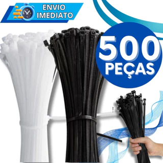 KIT Jogo 500 Abraçadeira de Nylon Enforca Gato Braçadeira Cintas Plásticas Super Resistente Presilha Diversas Medidas