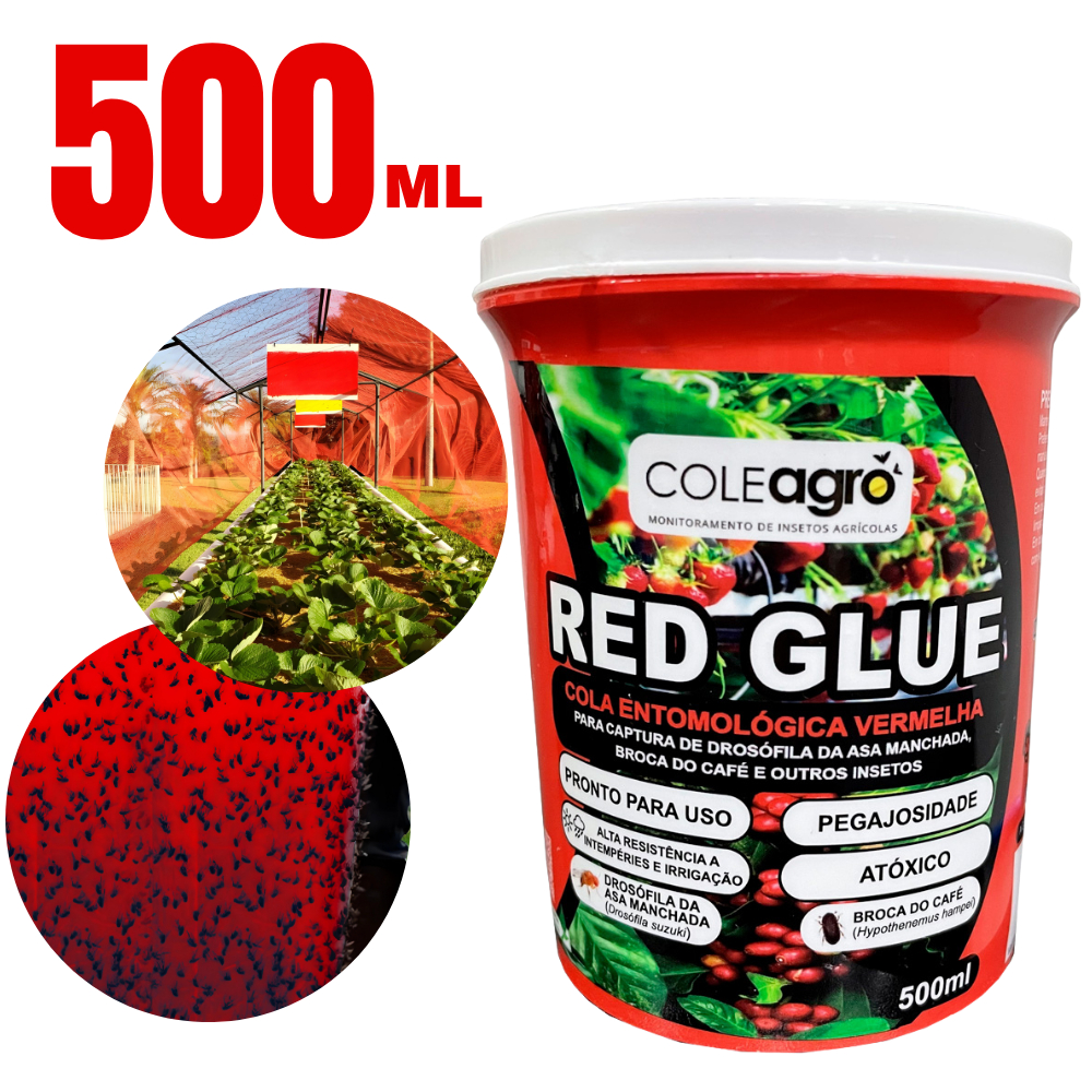 Cola Entomológica Vermelha 500ml Red Glue - ColeAgro | Monitoramento de ...
