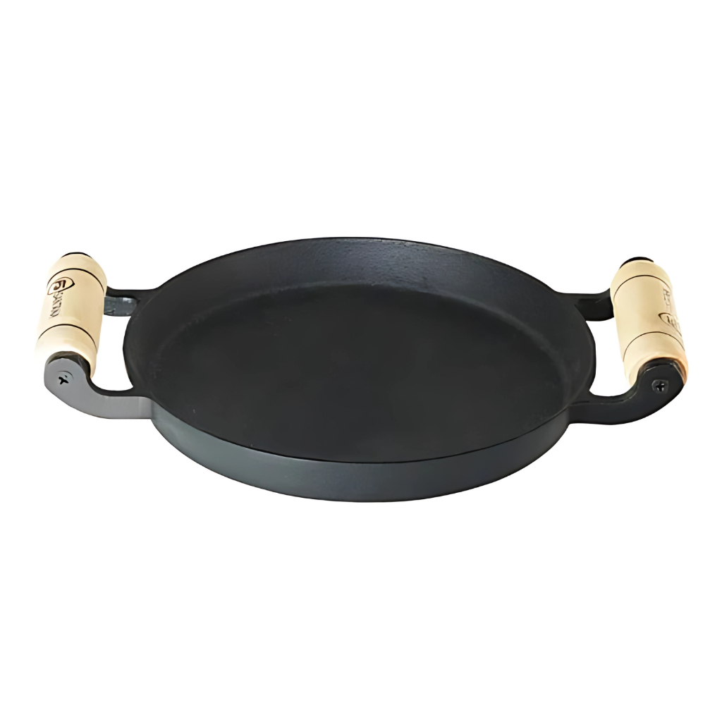 Chapa 22cm Ferro Bifeteira Petisqueira Alça Madeira Santana