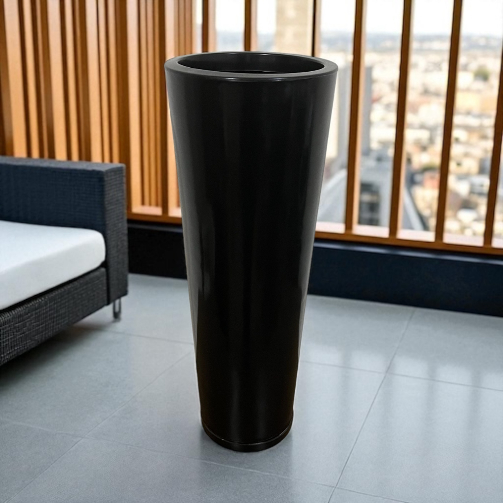 VASO PLAST. IBIZA PAREDE N. 1 PRETO