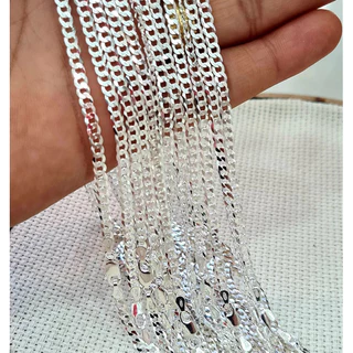 kit 5 correntes 1x1 banhada prata 925 escama 60cm 4mm fecho gaveta