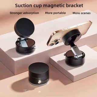 Suporte Magnético Dobrável para Celular Base Ventosa Veicular Parede Ajustável