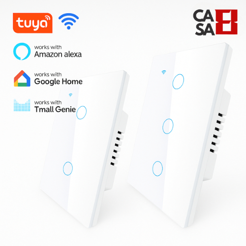 Interruptor Wi-Fi Touch Smart Tuya Alexa Google Home  Controle por App e Voz Painel Vidro Temperado