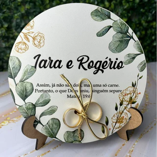 PORTA ALIANÇA PERSONALIZADO PARA CASAMENTO VERDE