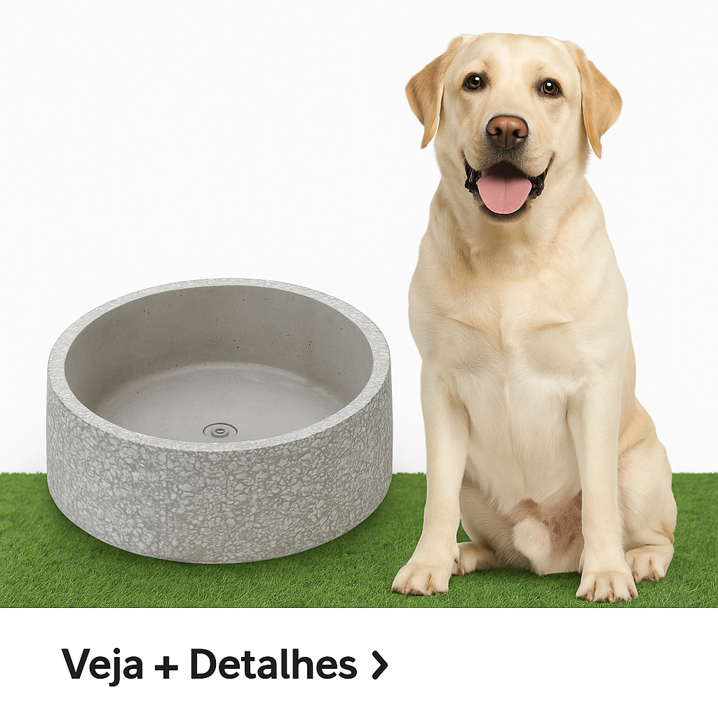 Bebedouro 1500ML para Cachorro Porte Médio/Grande de Concreto Maciço ...