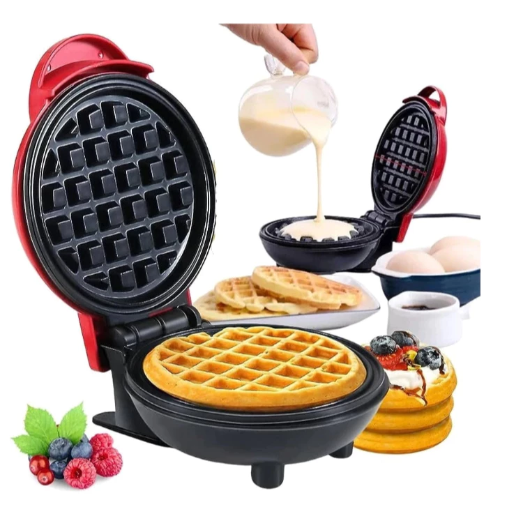 Mini Máquina de Waffles Elétrica Portátil Casa Cozinha Fazer Waffle Panquecas Automático 220V — foto 3 de 3
