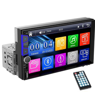 Central multimídia automotiva 1 Din 7 polegadas MP5 Bluetooth USB/AUX/TF Mirrorlink