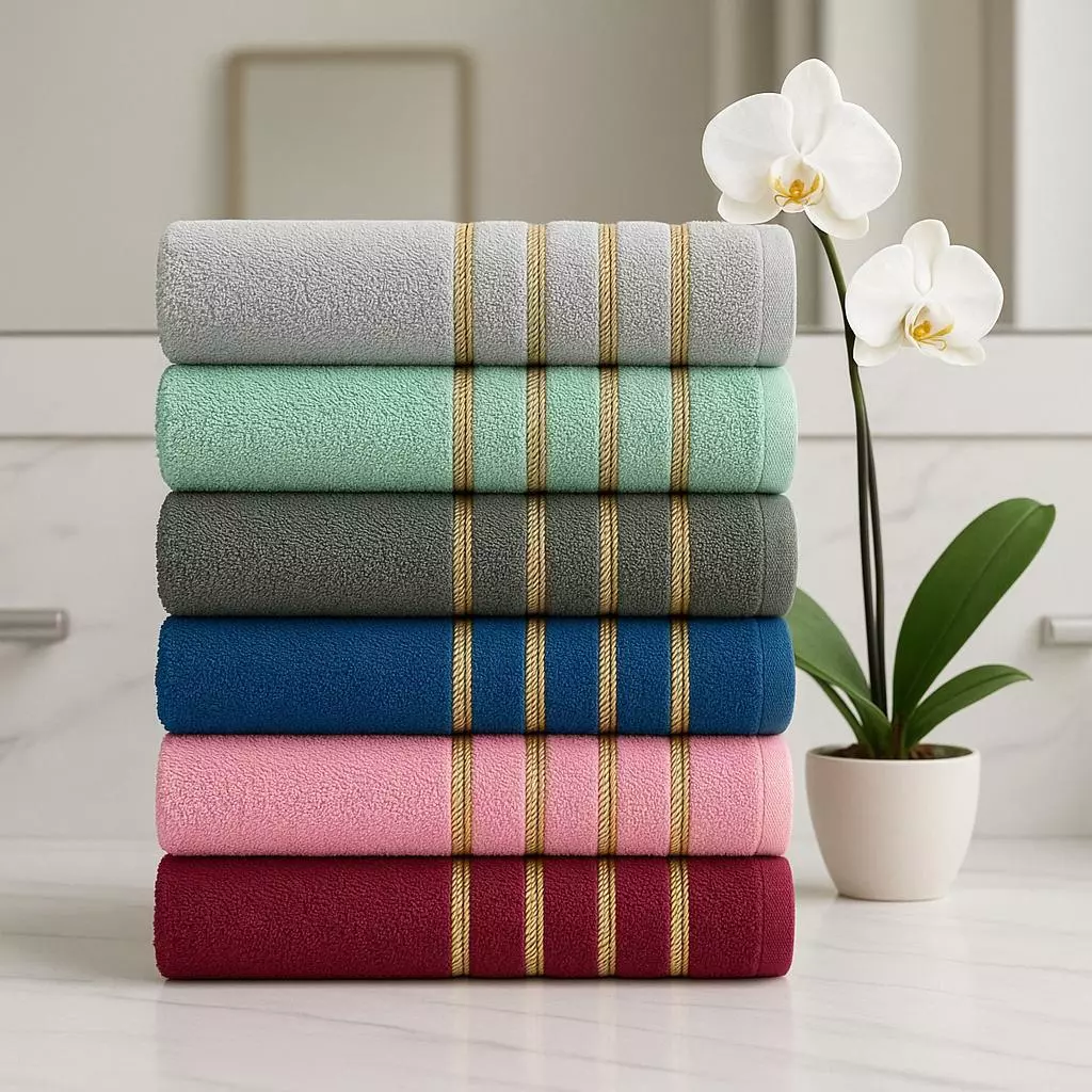 Kit 5 Toalhas de Banho Maldivas 100% algodão 60x120cm Sortidas
