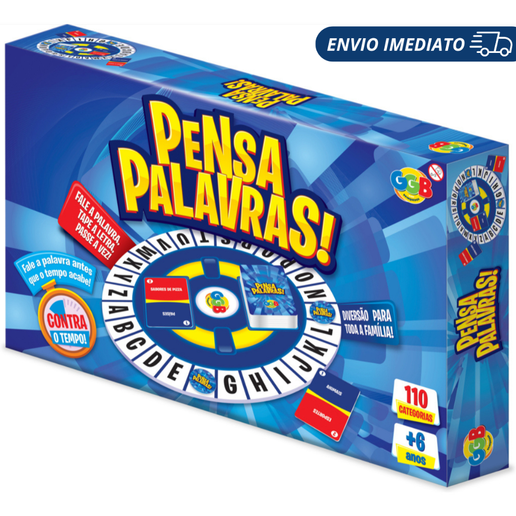 Jogo Pensa Palavras Stop Brinquedo Mesa Carta Trava Letras Basta Tapple ...