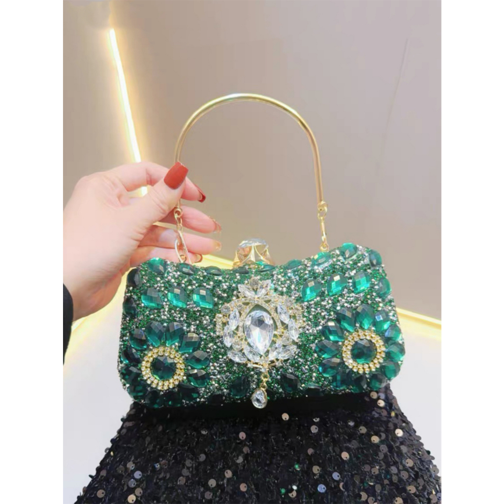 Juzia Bolsas Bolsa feminina Clutch festa de mão diamante brilho joias ...
