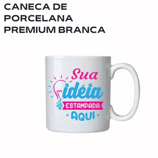 Caneca de Porcelana Com Sua Foto ou Arte Personalizada 325ML