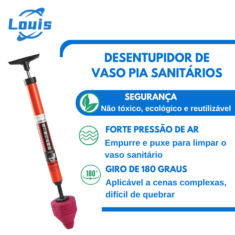 Desentupidor Profissional Flex 180° - Alta Pressão, Não Quebra Vaso Sanitário