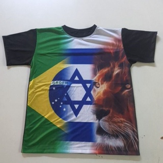 Camiseta Personalizada Sublimação Brasil Israel _01 em Oferta na Shopee
