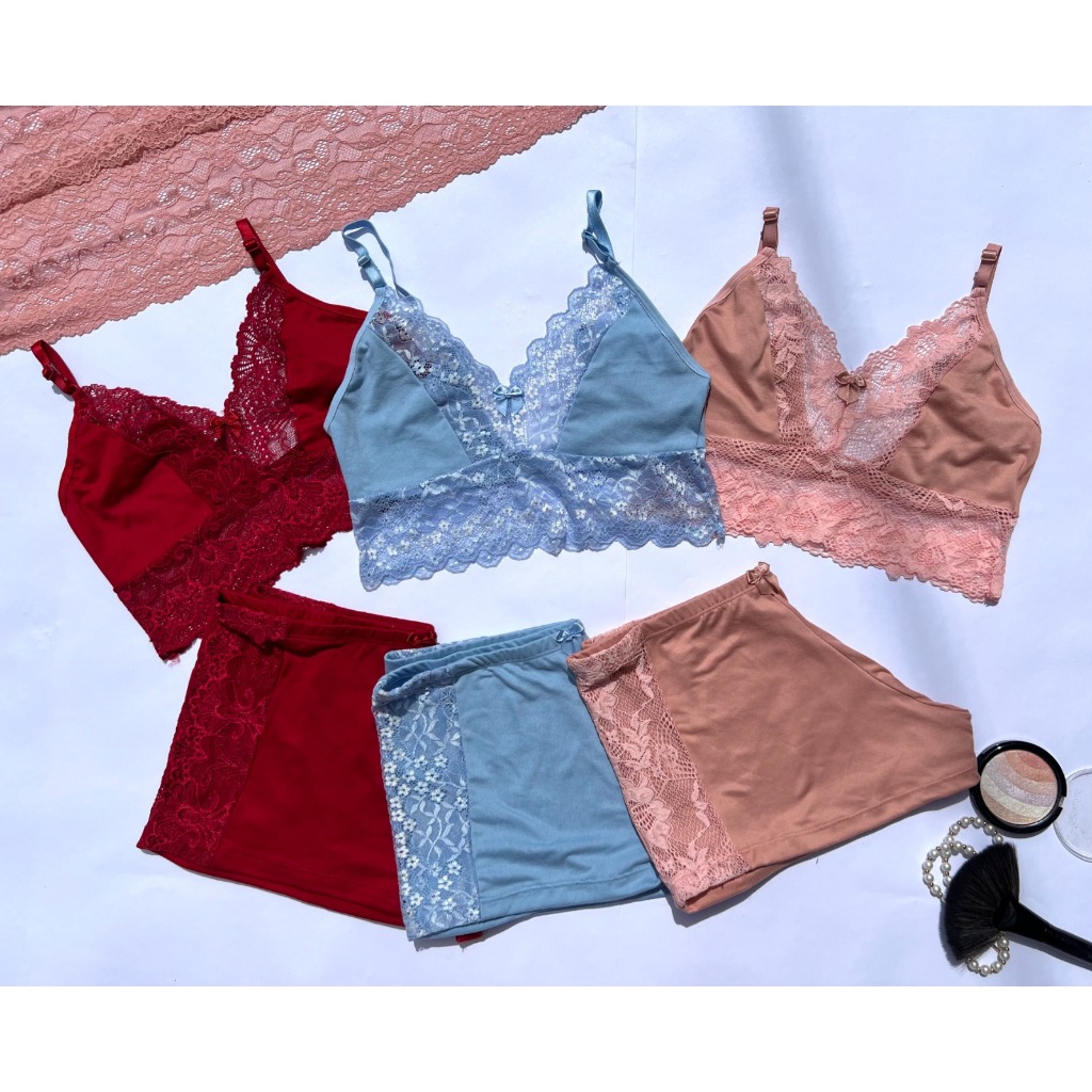 Kit 5 Pijama Baby Doll Curto Feminino de Verão com Alcinha Moda Intima Linha Noite Promoção em Oferta na Shopee