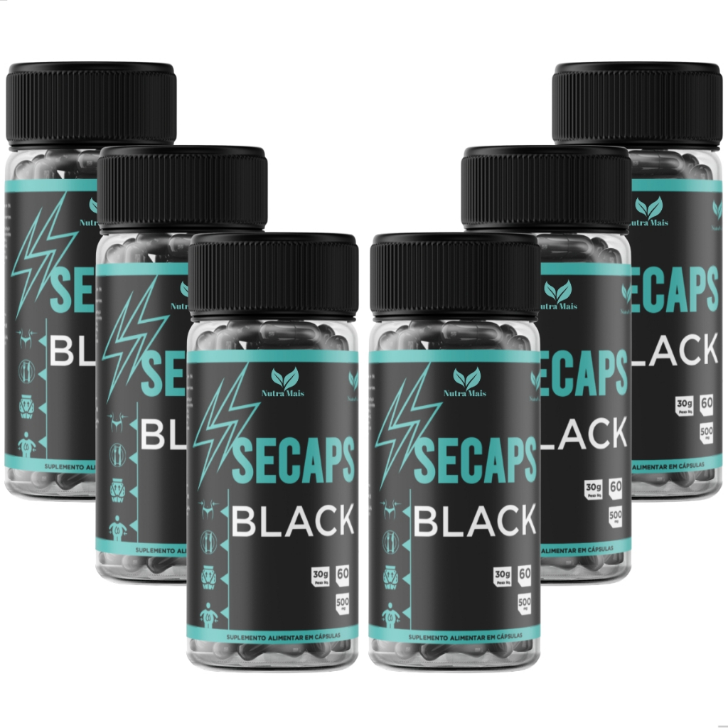 6 Secaps Black Original Suplemento Natural Em Cápsulas | Shopee Brasil