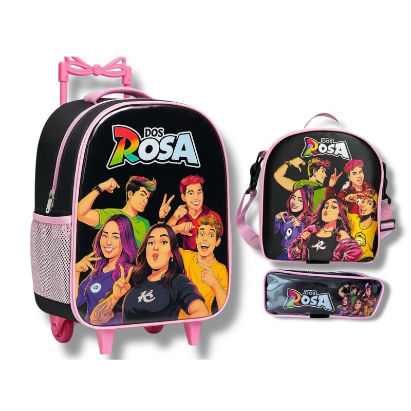 Kit Escolar Emilly Vick Os Rosas Lancheira Térmica + estojo Mochila ...