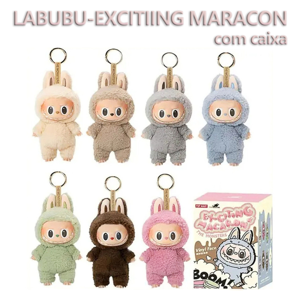 Exciting Macaron 3個セット ボムズ Labubu Exciting Macaron/Have a seat/V3 Caixa Cega O Monstro