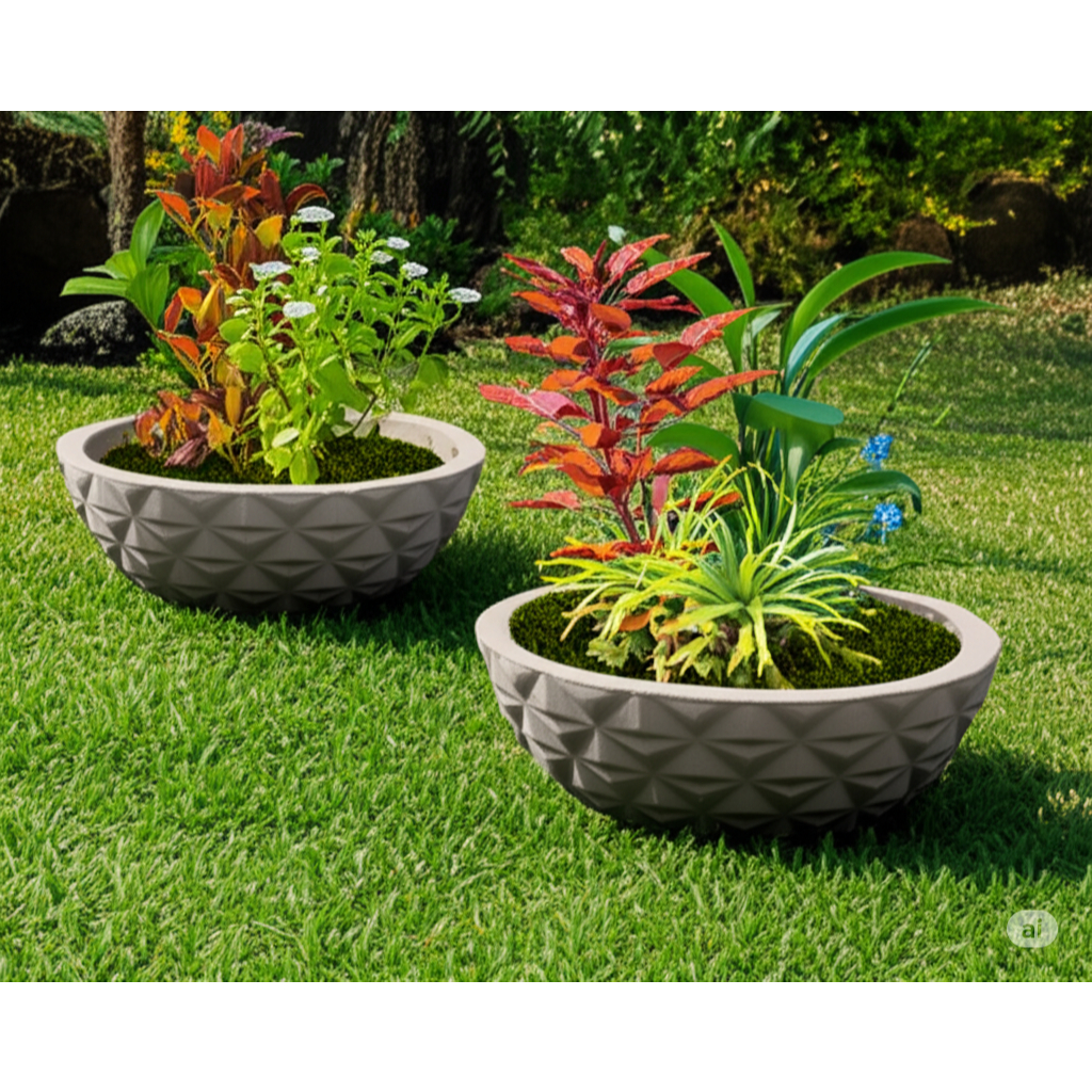 Vaso para plantas modelo Bacia Berlian Gold