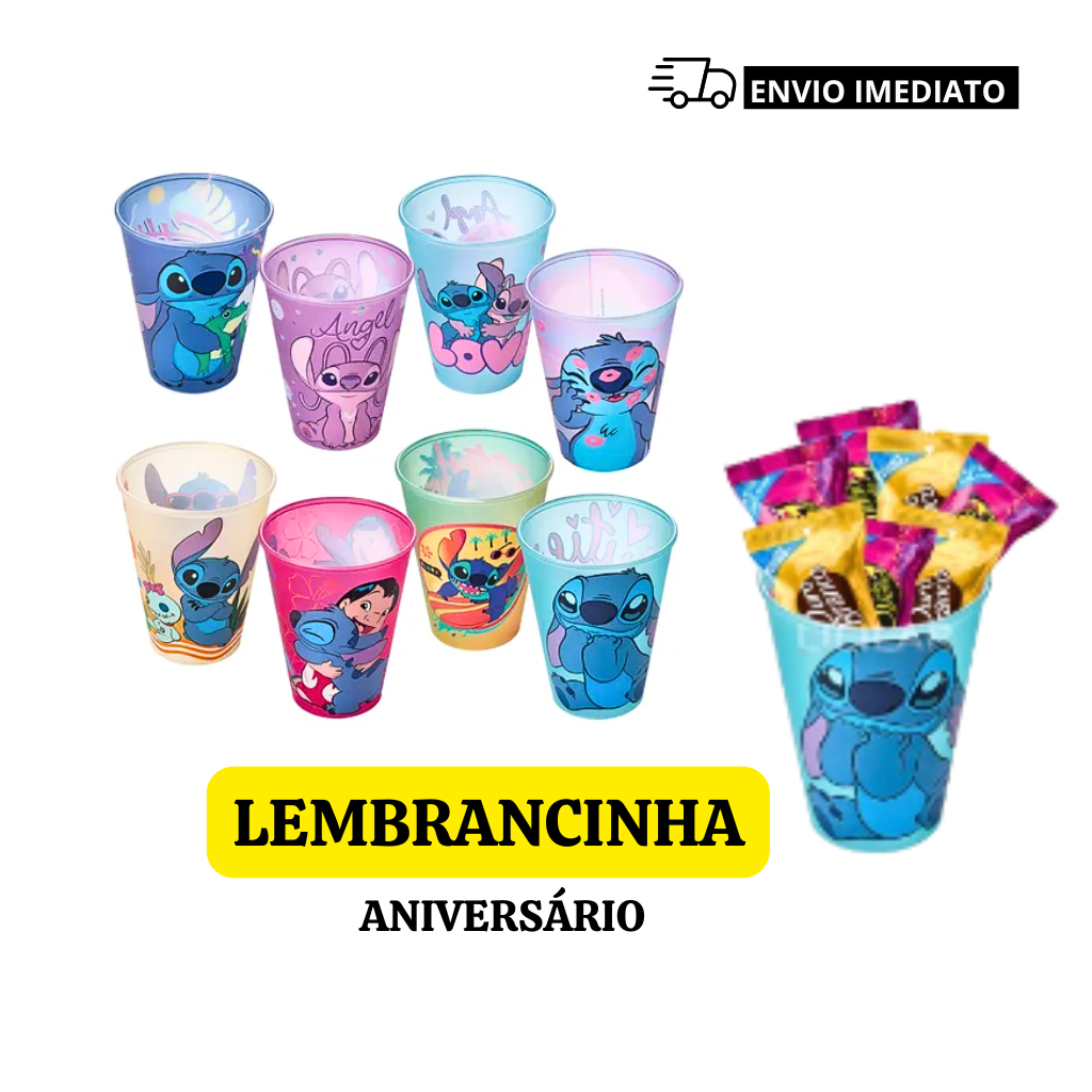 Kit Copo Infantil Stitch Brindes Aniversário Festa Brinde Tema Infantil ...