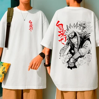 Camiseta Oversized Jiraya Anime Streetwear Camisa Unissex Feminino Masculino