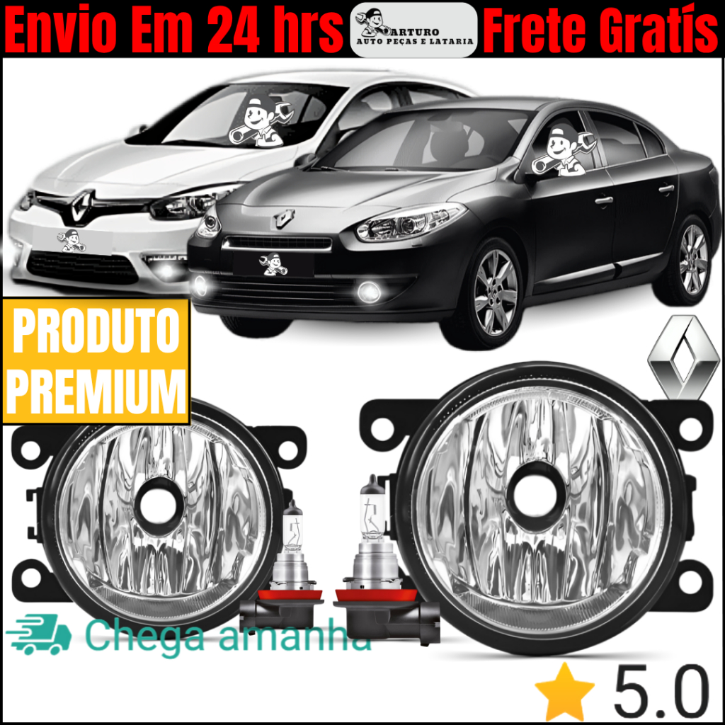 Par Farol Milha Renault Fluence 2011 2012 2013 2014 2015 2016 2017 18 ...