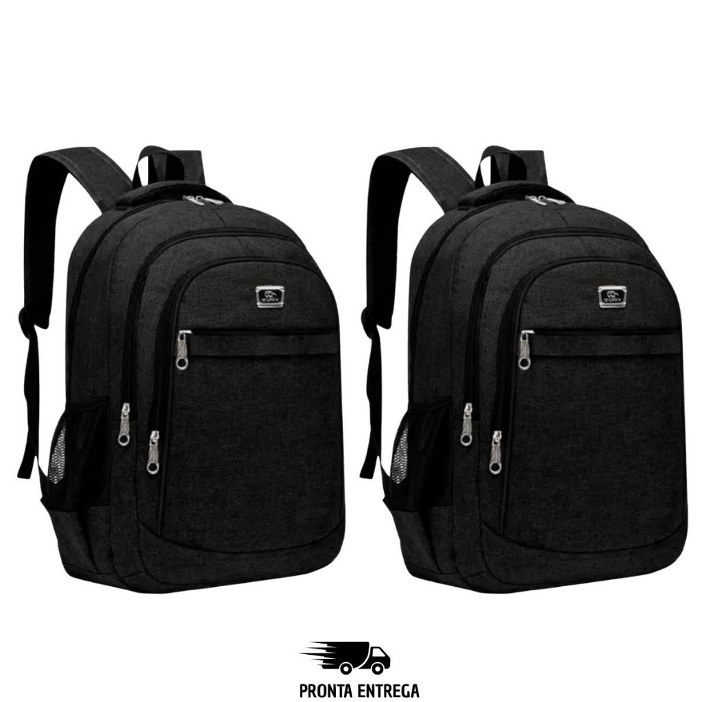 Kit 2 Mochilas Viagem Impermeável Reforçada Compartimento Para Notebook
